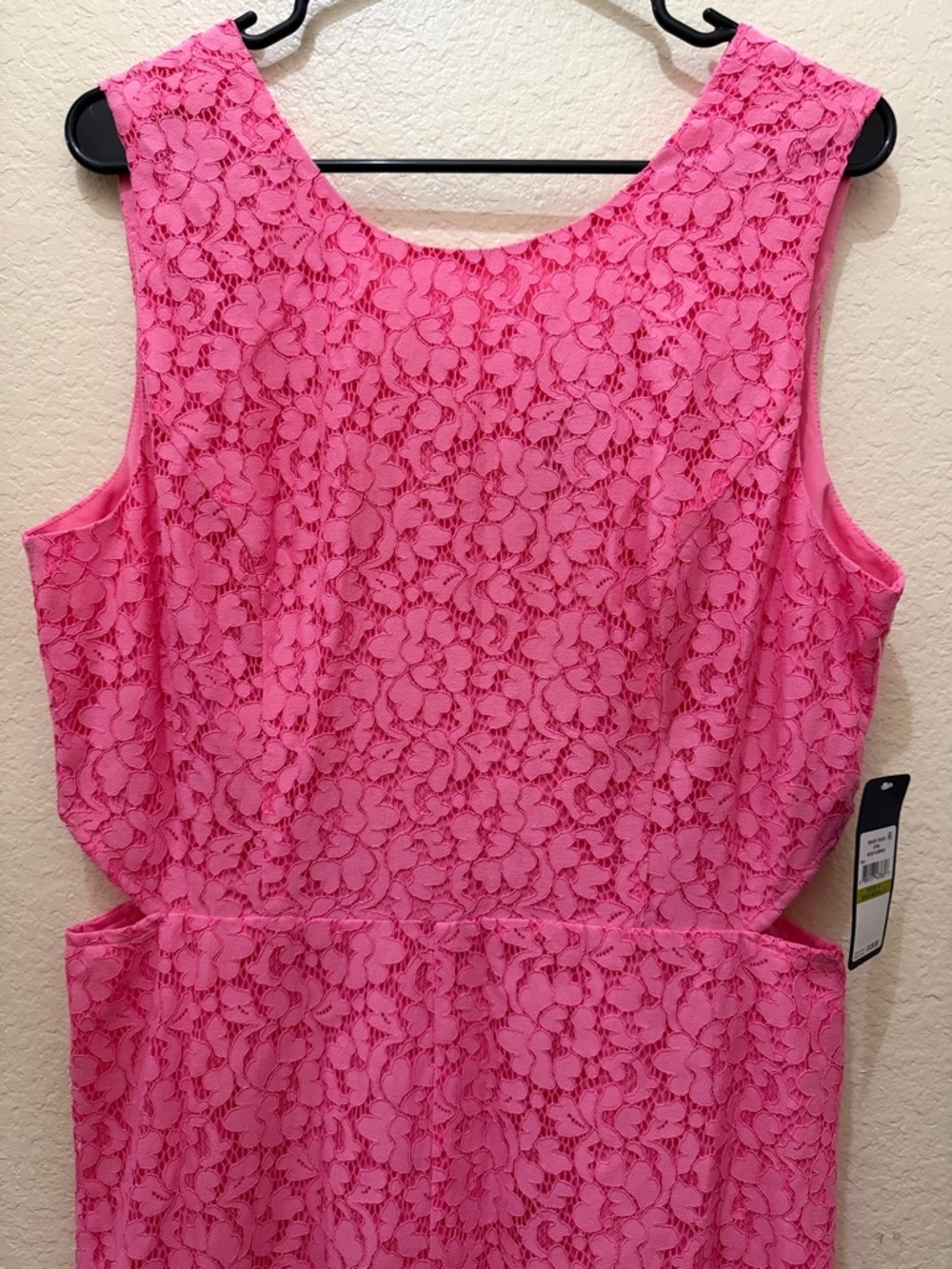 RACHEL Rachel Roy Bright Pink Lace Midi Sheath Dress - Picture 3 of 7